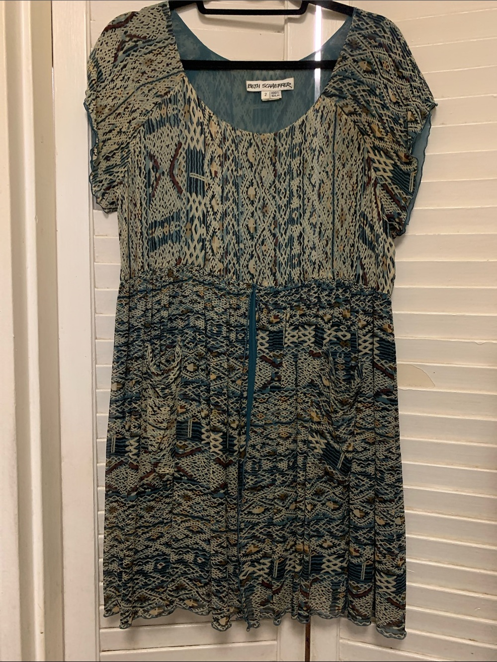 Beth Schaeffer Vintage 90s Silk Print Dress